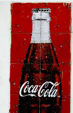 Coca-Cola fles illustratie op rode achtergrond